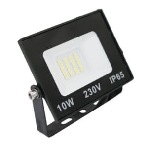 Adeleq μαύρος προβολέας, SMD LED, 10W, 3000Κ (Θερμό Λευκό), IP65