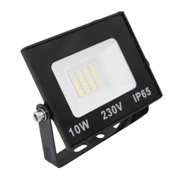 Adeleq μαύρος προβολέας SMD LED 10W 6200Κ Ψυχρό Λευκό IP65