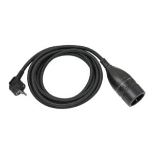 Brennenstuhl Προέκταση Σούκο με περιστροφικό διακόπτη, Μαύρη, 3 m υφασμάτινο καλώδιο