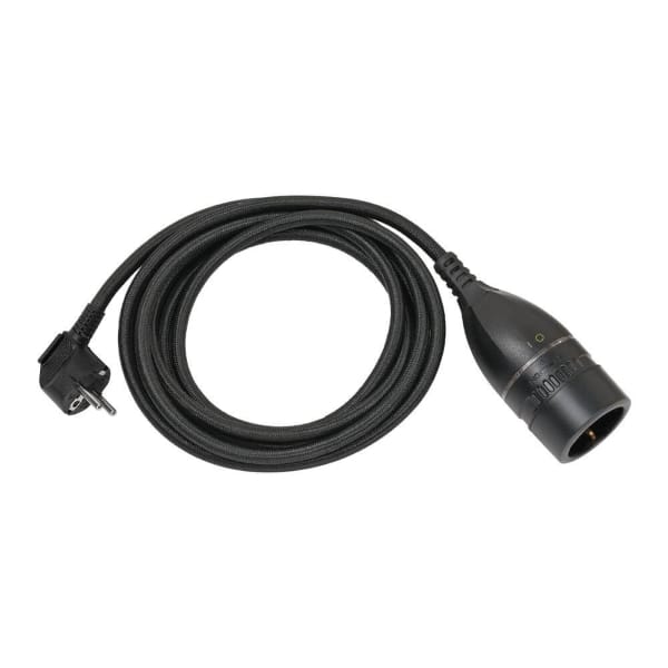 Brennenstuh Προέκταση Σούκο με περιστροφικό διακόπτη Μαύρη 3 m υφασμάτινο καλώδιο