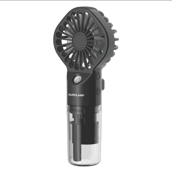 Eurolamp Ανεμιστήρας χειρός Mist 2W Φ6.5cm Επαναφορτιζόμενος USB C Μαύρος 0