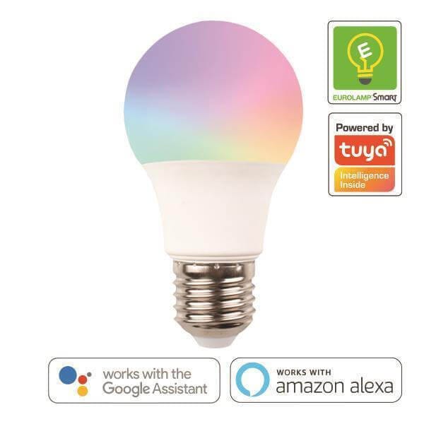 Eurolamp Λάμπα LED A60 με σύνδεση WI FI μέσω εφαρμογής 9W για ντουί E27 RGBW RGB Warm white