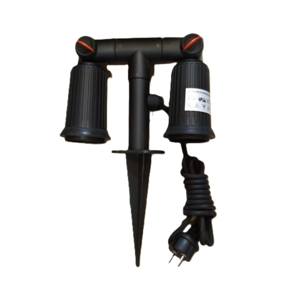 ITS Μαύρο Σποτ κήπου καρφωτό διπλό PAR38, Ε27, IP44, με καλώδιο τροφοδοσίας 1 ITS Μαύρο Σποτ κήπου καρφωτό διπλό PAR38 Ε27 IP44 με καλώδιο τροφοδοσίας 0