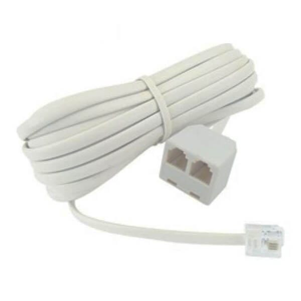 Tele Καλώδιο προέκτασης Τηλεφώνου Αρσενικό σε 2 θηλυκά 2m Λευκό