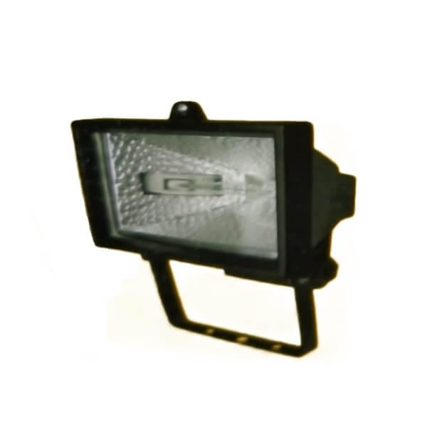 Adeleq Μαύρος ορθογώνιος Προβολέας Ιωδίνης στεγανός με συμμετρική δέσμη 150W ΙP54