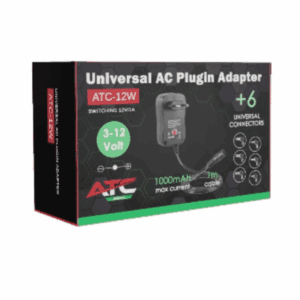 Atc Universal Τροφοδοτικό 12W 1A ρυθμιζόμενο 3-12V Switching με 6 κεφαλές