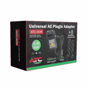 Atc Universal Τροφοδοτικό 41W ρυθμιζόμενο 6-24V Switching με 8 κεφαλές