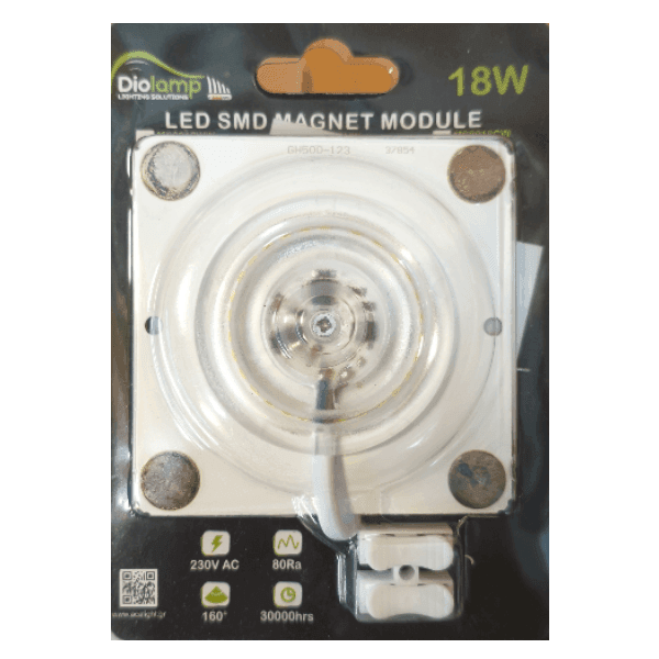 Magnet Module Led M4 Diolamp Πλακέτα LED SMD Magnet Module, 18W, 6000Κ (Ψυχρό Λευκό ...