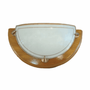 Ozcan απλίκα φωτιστικό τοίχου γυαλί με ξύλινο περίγραμμα, με 1 Ντουί Ε27, 30 cm