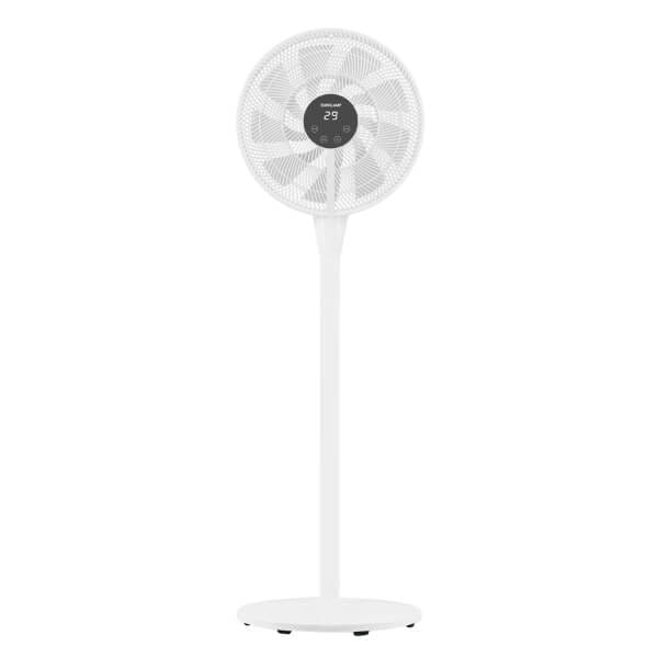 Eurolamp Ανεμιστήρας με ορθοστάτη 25W DC Μοτέρ LED Οθόνη Αφής τηλεχειριστήριο και χρονοδιακόπτη Φ40cm 0.93h ή 1.30h m Λευκός