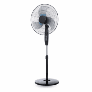 Eurolamp Ανεμιστήρας με ορθοστάτη 65W, ΔΙΠΛΗ φτερωτή, τηλεχειριστήριο και χρονοδιακόπτη, Φ50cm, 1,45(h) m, Μαύρος