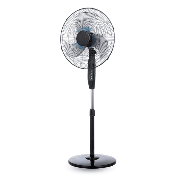 Eurolamp Ανεμιστήρας με ορθοστάτη 65W ΔΙΠΛΗ φτερωτή τηλεχειριστήριο και χρονοδιακόπτη Φ50cm 145h m Μαύρος