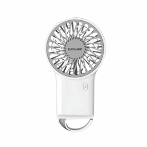 Eurolamp Ανεμιστήρας χειρός με κρίκο 3W, Φ8cm, Επαναφορτιζόμενος (USB-C), Λευκός