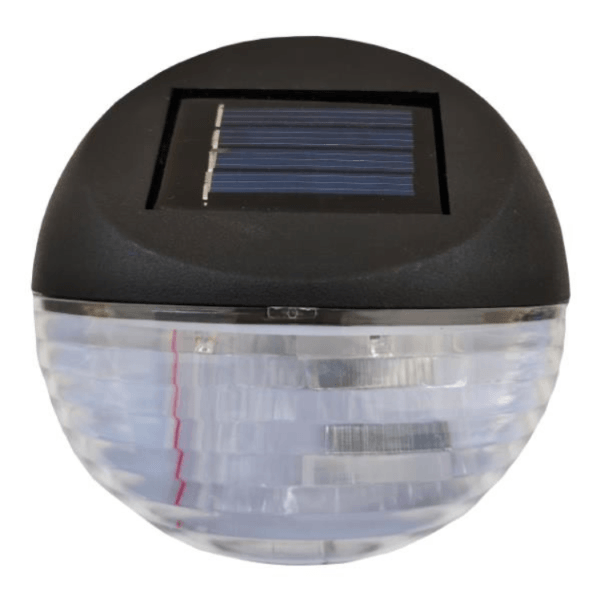 Eurolamp Ηλιακό επιτοίχιο φωτιστικό Φ112X40mm LED 0.06W 3000Κ Θερμό Λευκό IP44 Μαύρο