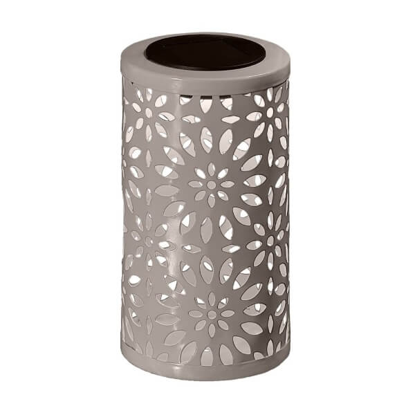 Modee γκρι φαναράκι με ηλιακό συλλέκτη 10×18h cm LED IP44 Θερμό Λευκό Warm white