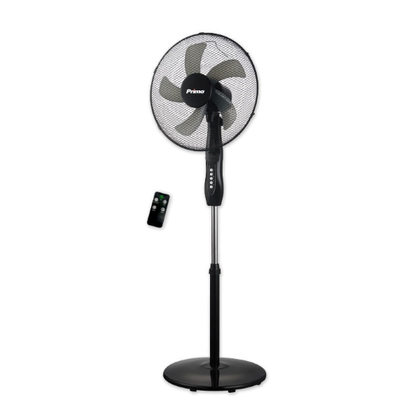 Primo Ανεμιστήρας με ορθοστάτη 50W τηλεχειριστήριο και χρονοδιακόπτη Φ40cm 130h m Μαύρος