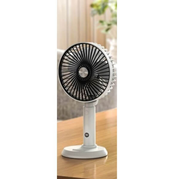 DP Ανεμιστήρας 2σε1 χειρός επιτραπέζιος 5.5W Φ14cm 26h cm Επαναφορτιζόμενος USB C Μπεζ