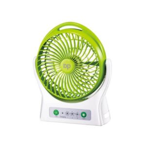DP Ανεμιστήρας επιτραπέζιος 6W, με LED φωτισμό, Φ20cm, 25(h) cm, Επαναφορτιζόμενος (USB-C), Πράσινος
