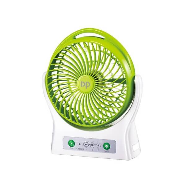 DP Ανεμιστήρας επιτραπέζιος 6W με LED φωτισμό Φ20cm 25h cm Επαναφορτιζόμενος USB C Πράσινος