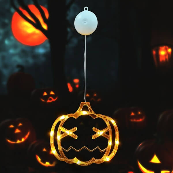 Modee Διακοσμητικό Παραθύρου Halloween Κολοκύθα 12 LED 20×21h cm IP20 Θερμό Λευκό Warm white 2