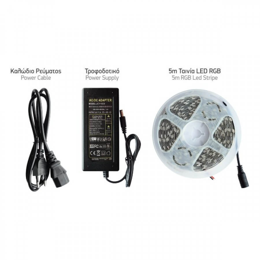Spotlight 5m ταινία LED COB 3000K 12V με τηλεχειριστήριο και driver 10Wm IP20
