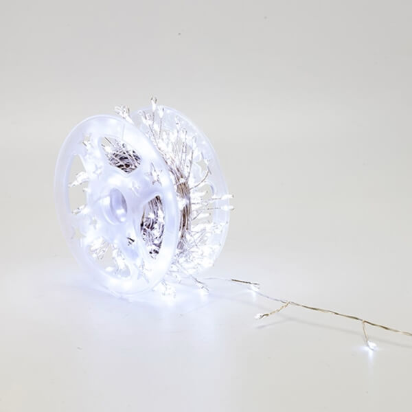 400 λαμπάκια LED σε σειρά Cluster 5 m ασημί καλώδιο χαλκού Copper σταθερή IP44 Ψυχρό Λευκό