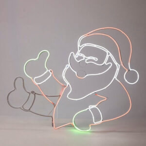 Φωτοσωλήνας NEON LED Άγιος Βασίλης, 88x64 cm με 10.5 m φωτοσωλήνα, IP44, Εσωτερικού και Εξωτερικού Χώρου, με κίνηση, Πολύχρωμο (Χρωματιστό / Multi)