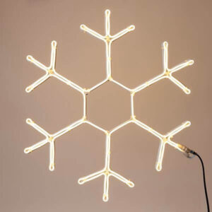 Φωτοσωλήνας NEON LED χιονονιφάδα, 59x50 cm με 5 m φωτοσωλήνα, IP44, Εσωτερικού και Εξωτερικού Χώρου, Θερμό Λευκό (Warm white)