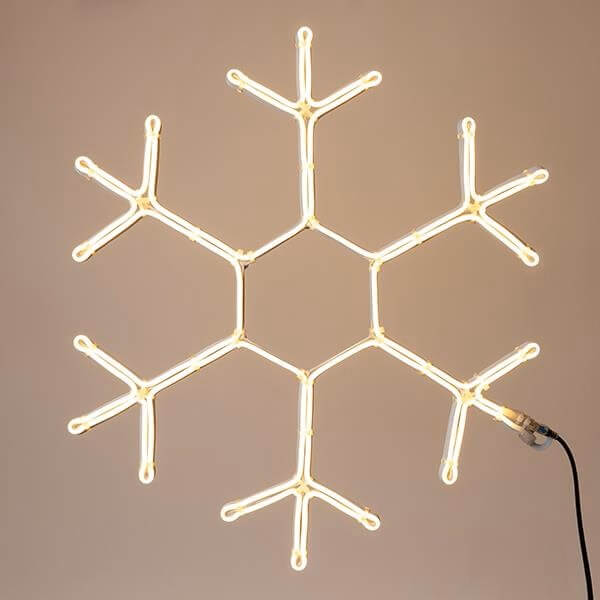 Φωτοσωλήνας NEON LED χιονονιφάδα, 59x50 cm με 5 m φωτοσωλήνα, IP44, Εσωτερικού και Εξωτερικού Χώρου, Θερμό Λευκό (Warm white) 1 Φωτοσωλήνας NEON LED χιονονιφάδα 59x50 cm με 5 m φωτοσωλήνα IP44 Εσωτερικού και Εξωτερικού Χώρου Θερμό Λευκό