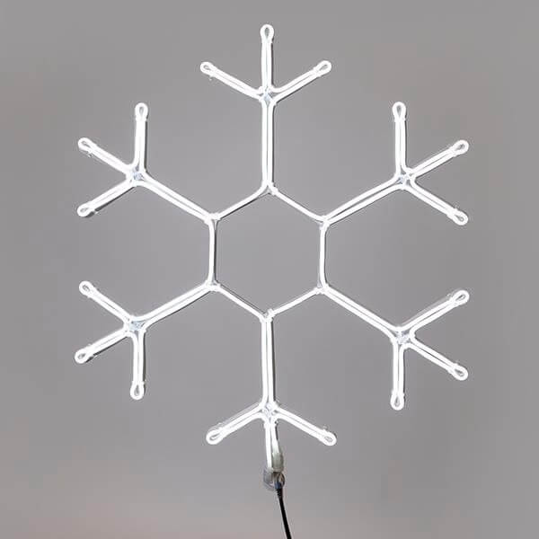 Φωτοσωλήνας NEON LED χιονονιφάδα 59x50 cm με 5 m φωτοσωλήνα IP44 Εσωτερικού και Εξωτερικού Χώρου Ψυχρό Λευκό